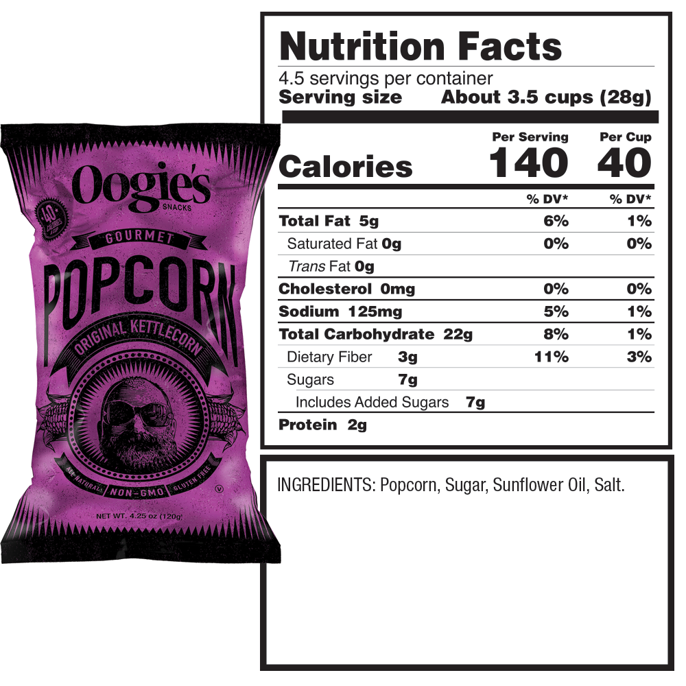 kettle corn popcorn nutrition facts