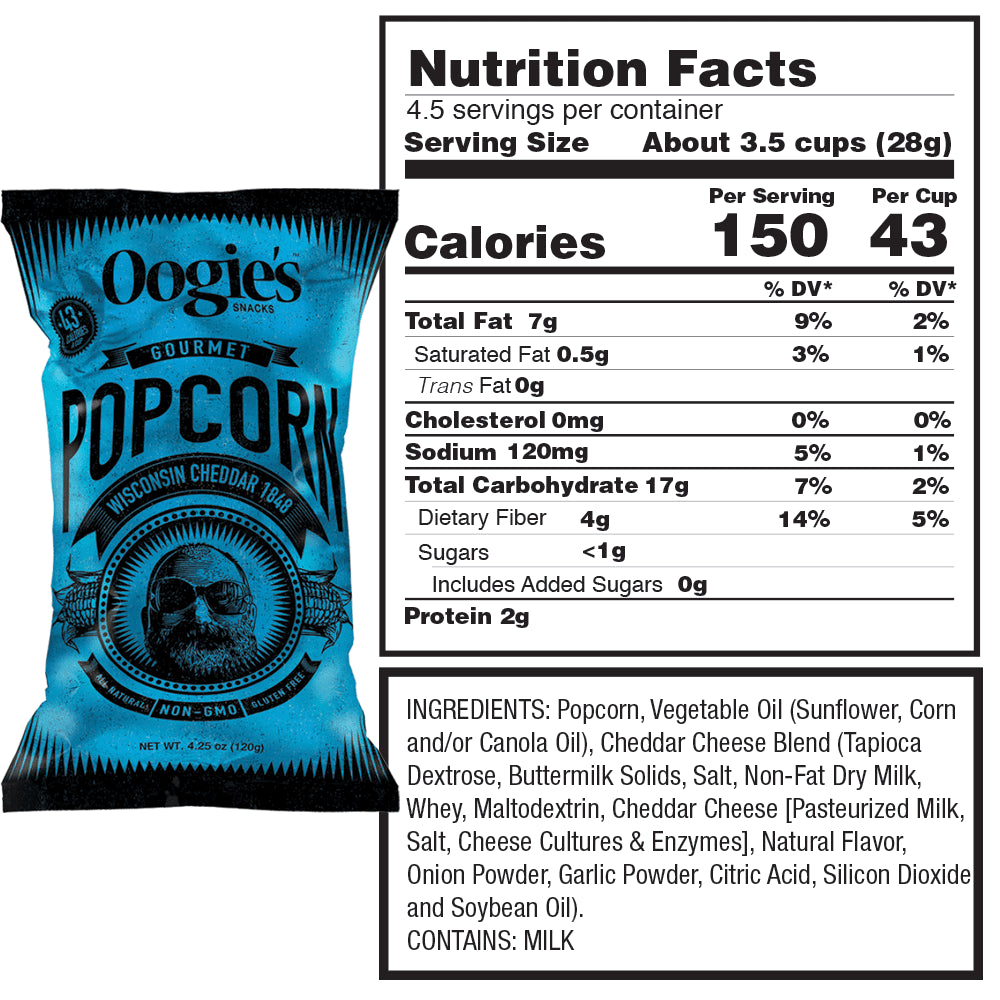 Wisconsin cheddar popcorn nutrition facts