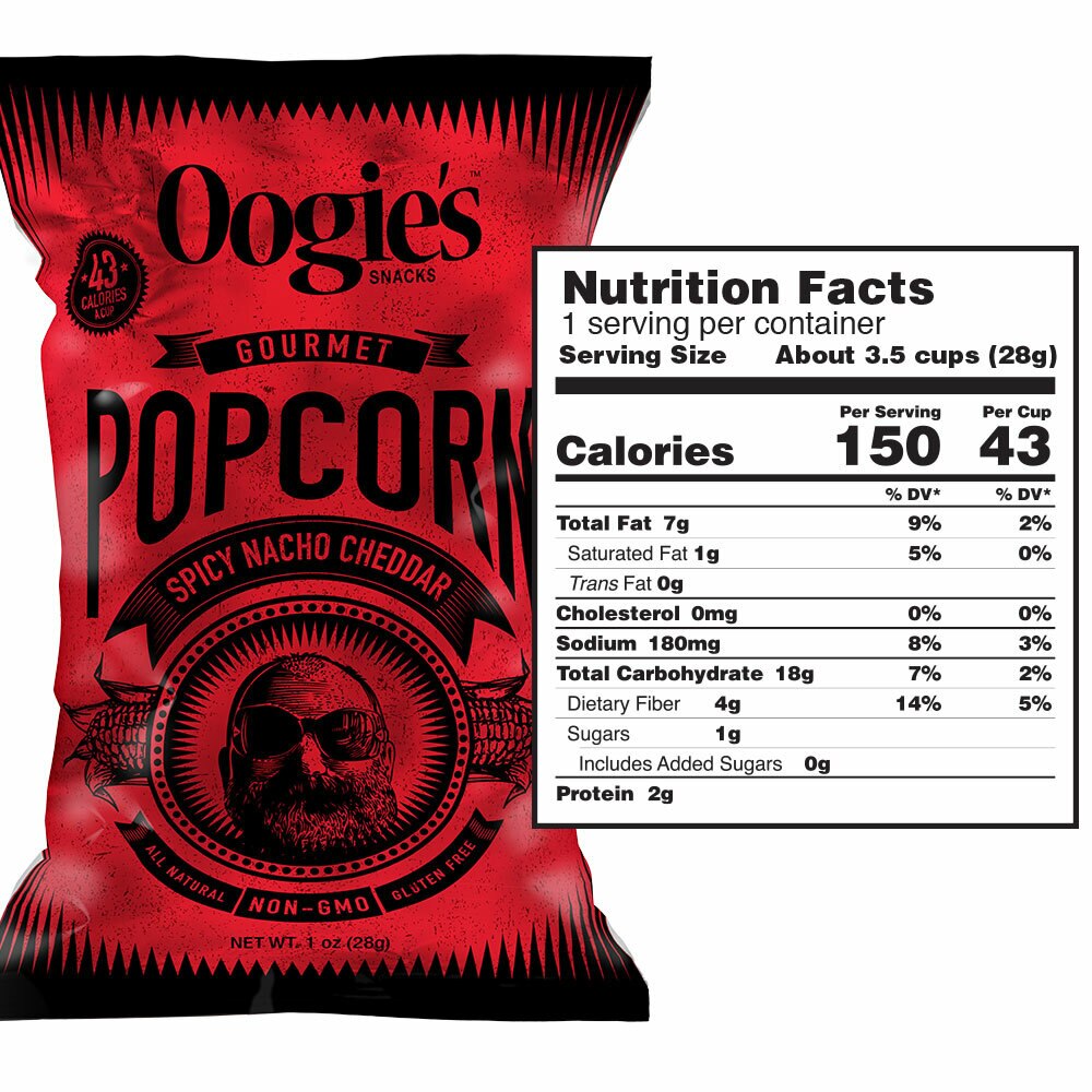 Spicy nacho cheddar popcorn nutrition facts